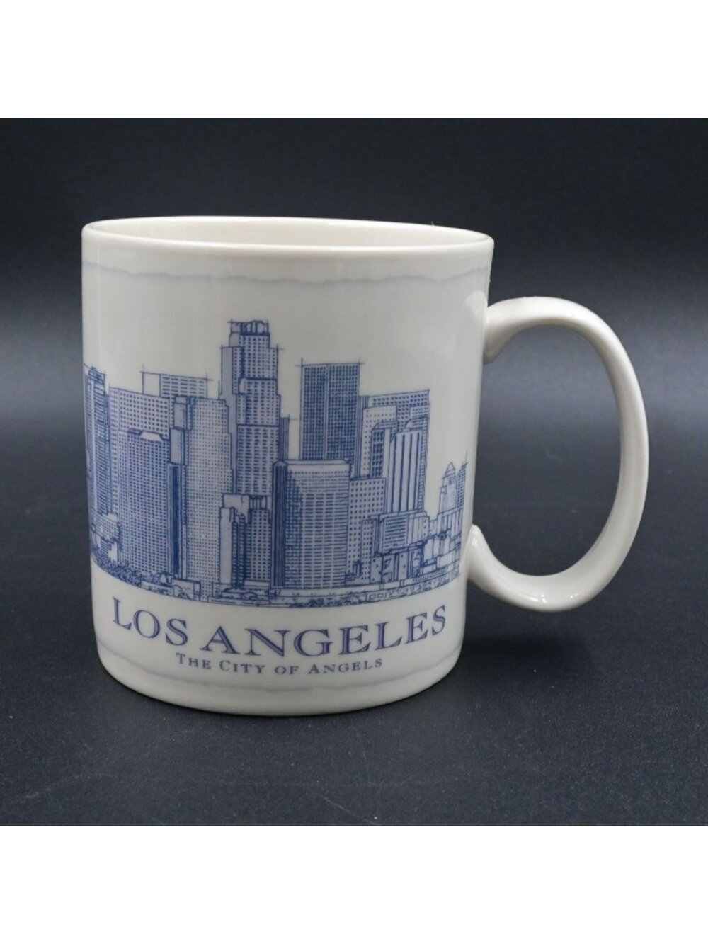Starbucks LA City of Angels Coffee Mug Blue Sketch Skyline Architecture 18 oz